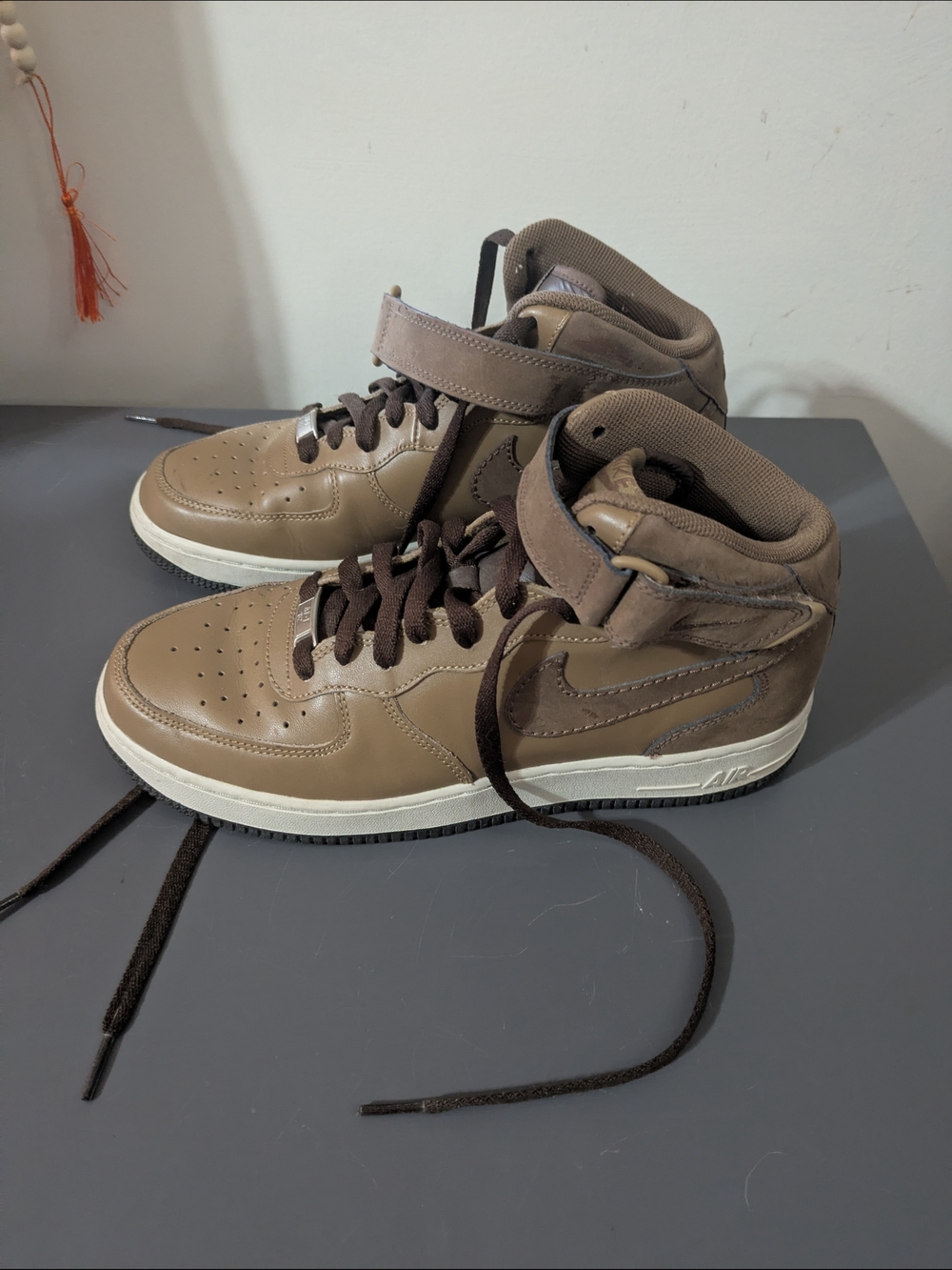 Nike Air Force 1 Mid '07 Baroque Brown Sneakers Mens Size 8.5